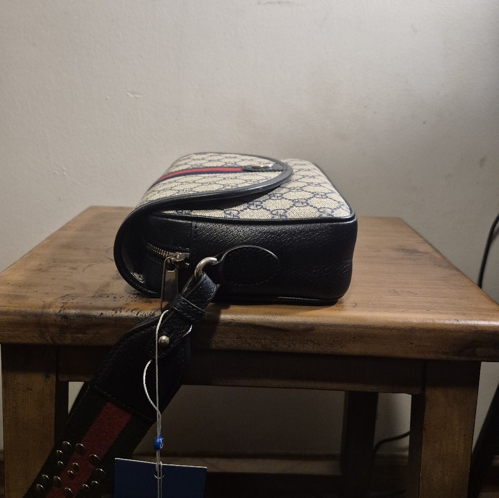 Authentic Gucci Ophidia Small Shoulder Crossbody Navy Handbag EUC HTF - Picture 6 of 16